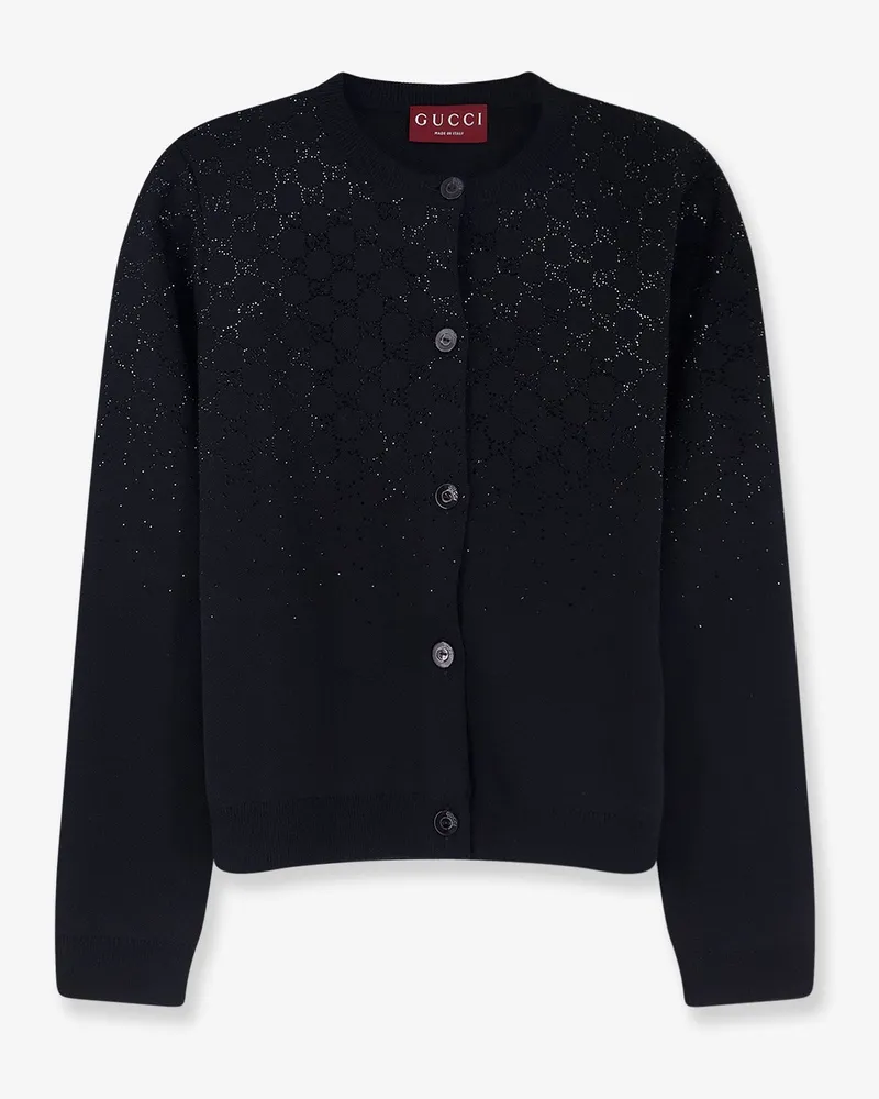 Gucci Wool and viscose cardigan with all-over GG logo -  - gender_Woman Black