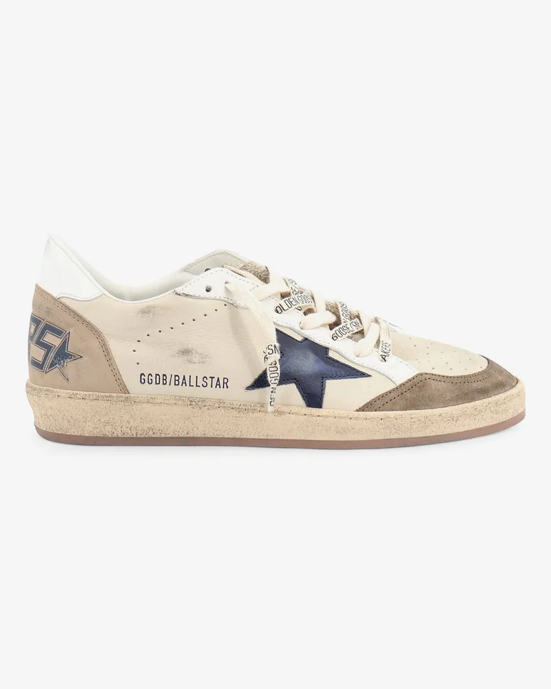 Golden Goose Leather Ballstar with iconic side logo -  - gender_Man Beige