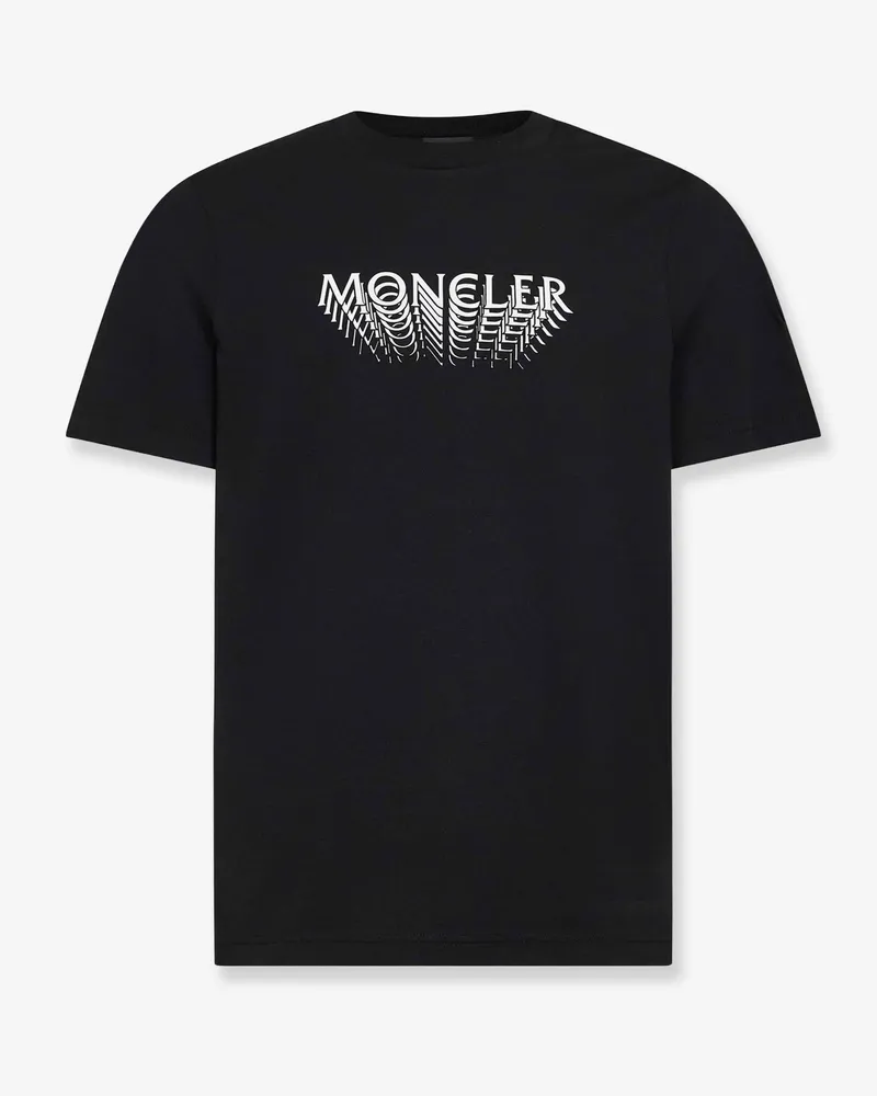 Moncler Cotton T-shirt with printed logo on the front -  - gender_Man Black