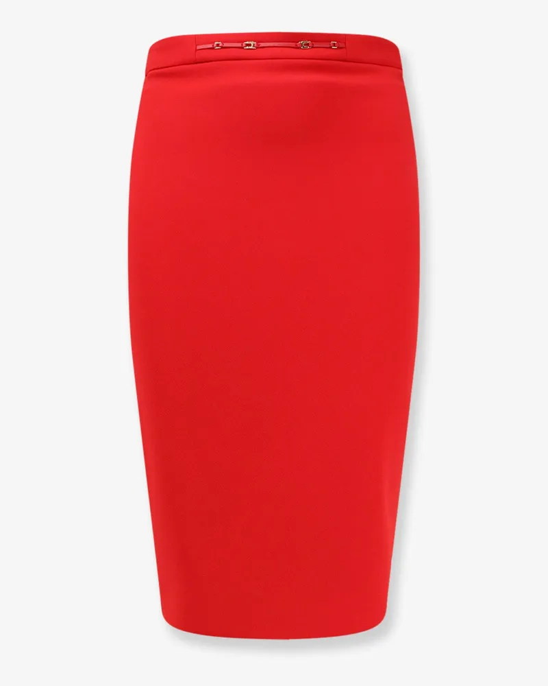 Elisabetta Franchi Essentials skirt with Monogram detail -  - gender_Woman Red
