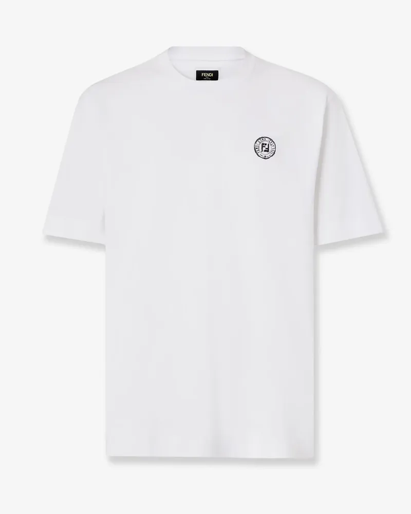 Fendi Cotton t-shirt with FF embroidery -  - gender_Man White