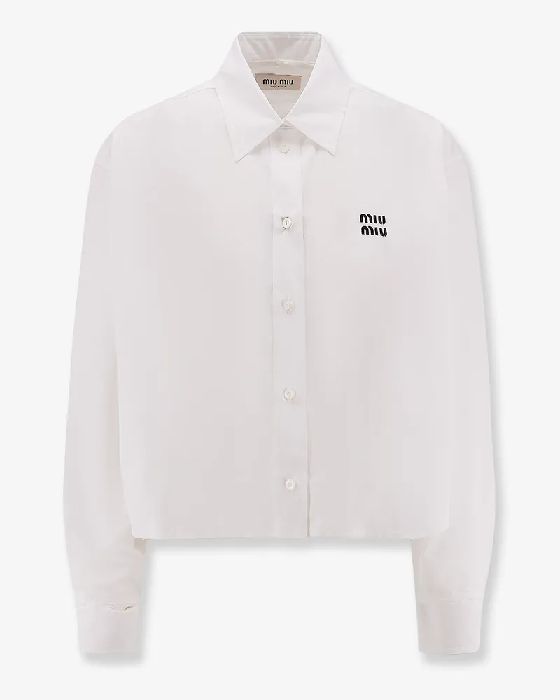Miu Miu Cotton shirt with  embroidery - MIU MIU - gender_Woman White