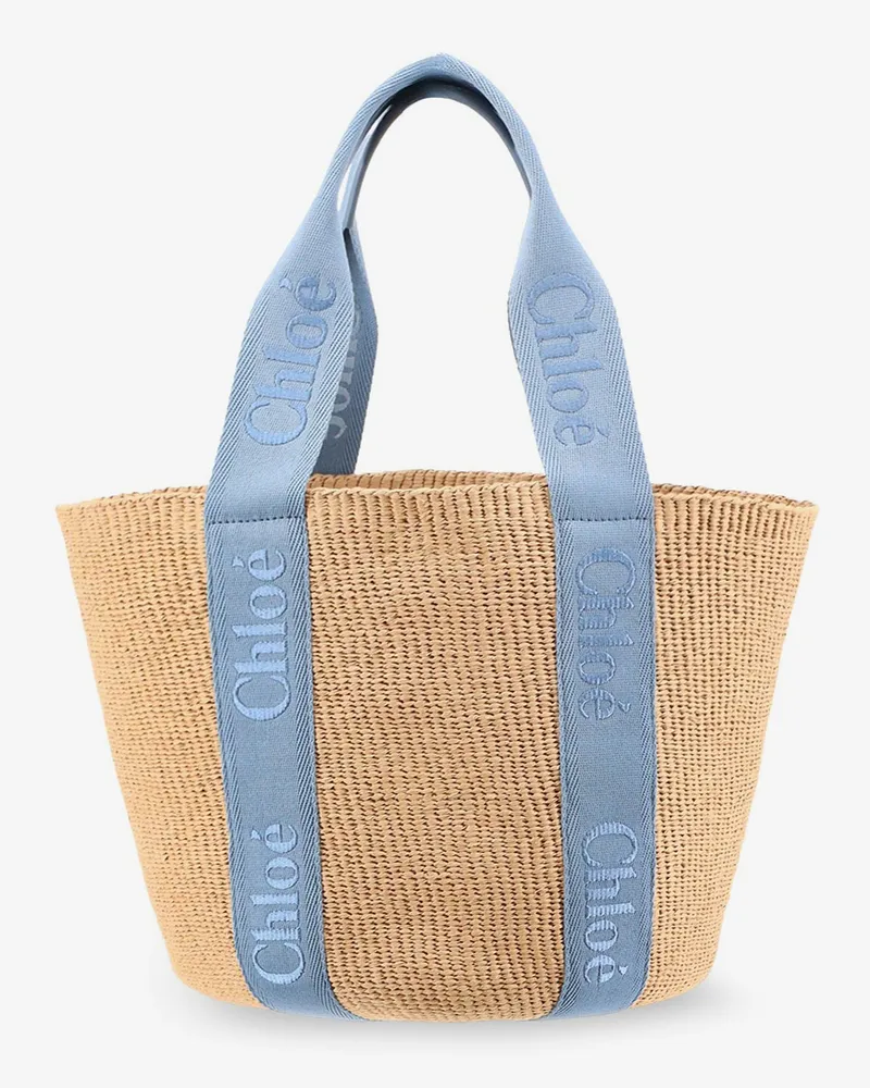 Chloé Woody Raffia Shoulder Bag -  - gender_Woman Beige