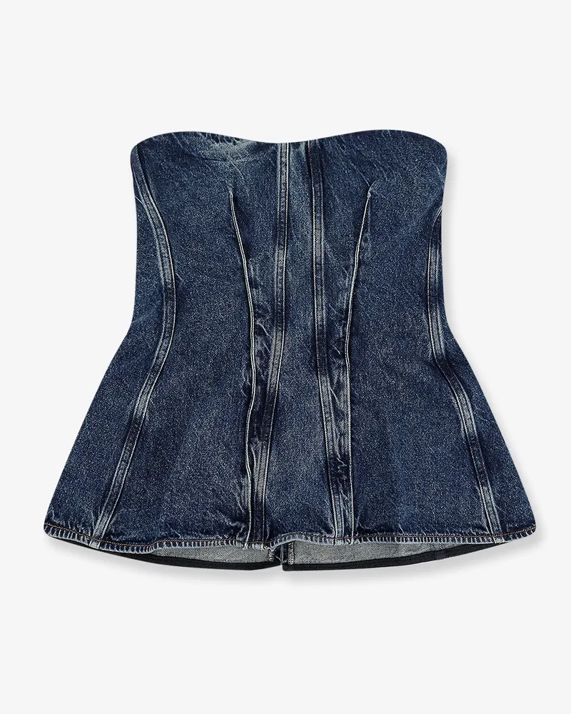 AGOLDE Lara Corset denim top -  - gender_Woman Blue