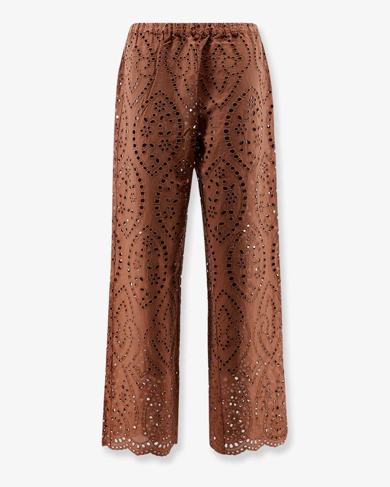 MC2 Saint Barth Inez sangallo lace trousers -  - gender_Woman Brown