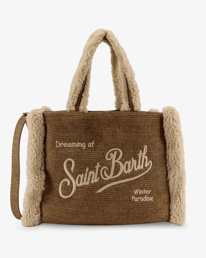 MC2 Saint Barth Colette Shearling Pied de Poule shoulder bag -  - gender_Woman Brown