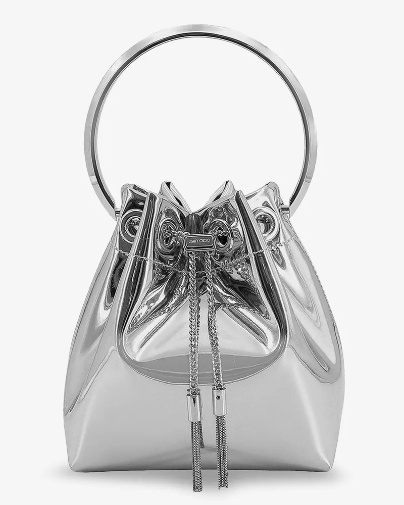 Jimmy Choo Bonbon bucket bag in mirrored fabric -  - gender_Woman Silver
