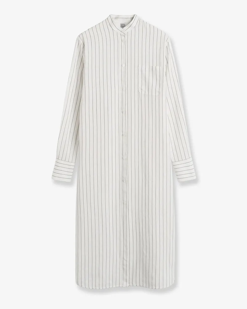 Totême Striped Summer viscose, silk and cotton dress -  - gender_Woman White