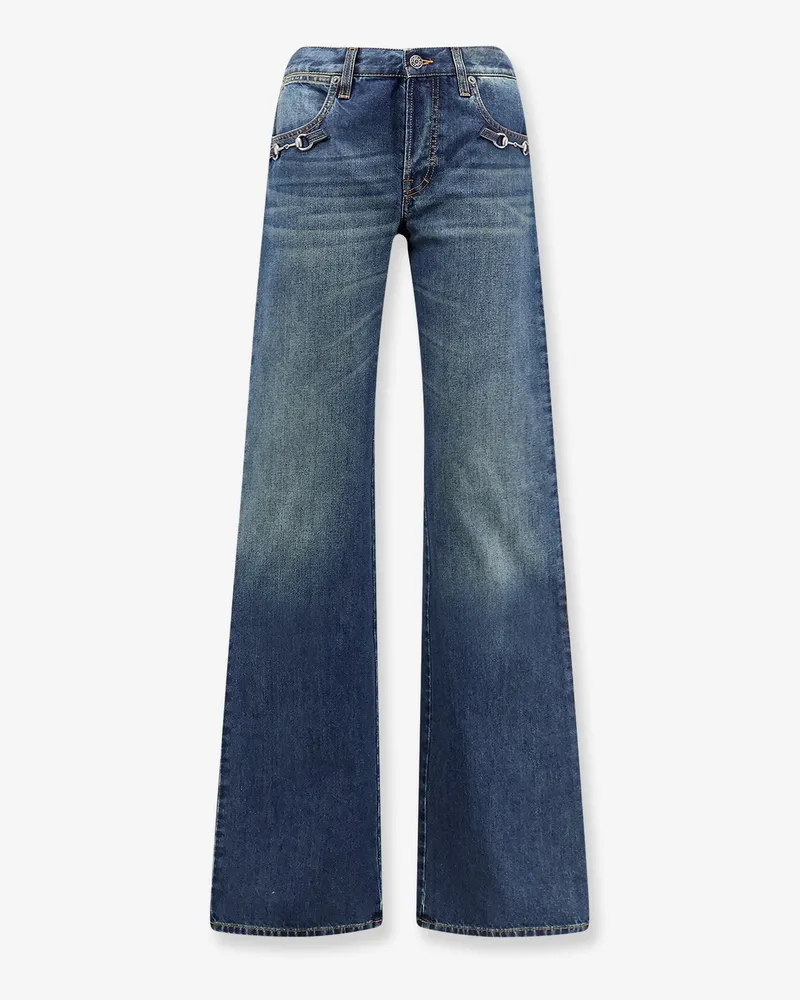 Gucci Cotton jeans with Horsebit -  - gender_Woman Blue