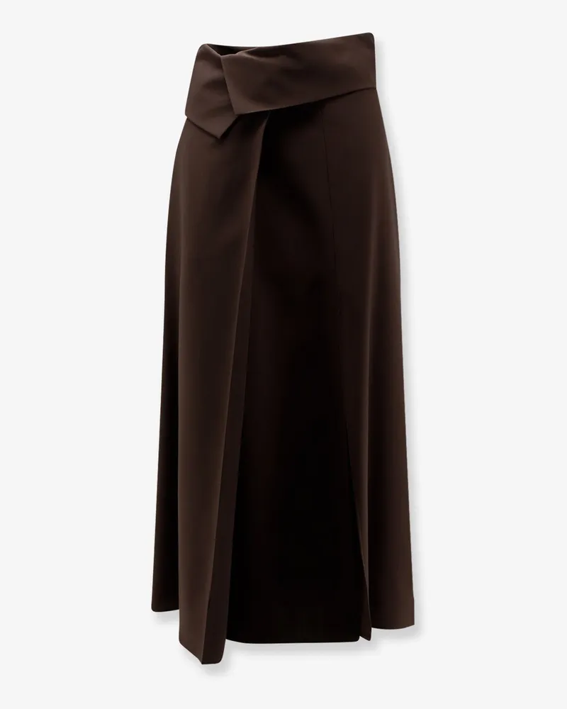 ALYSI Stretch virgin wool long skirt -  - gender_Woman Brown