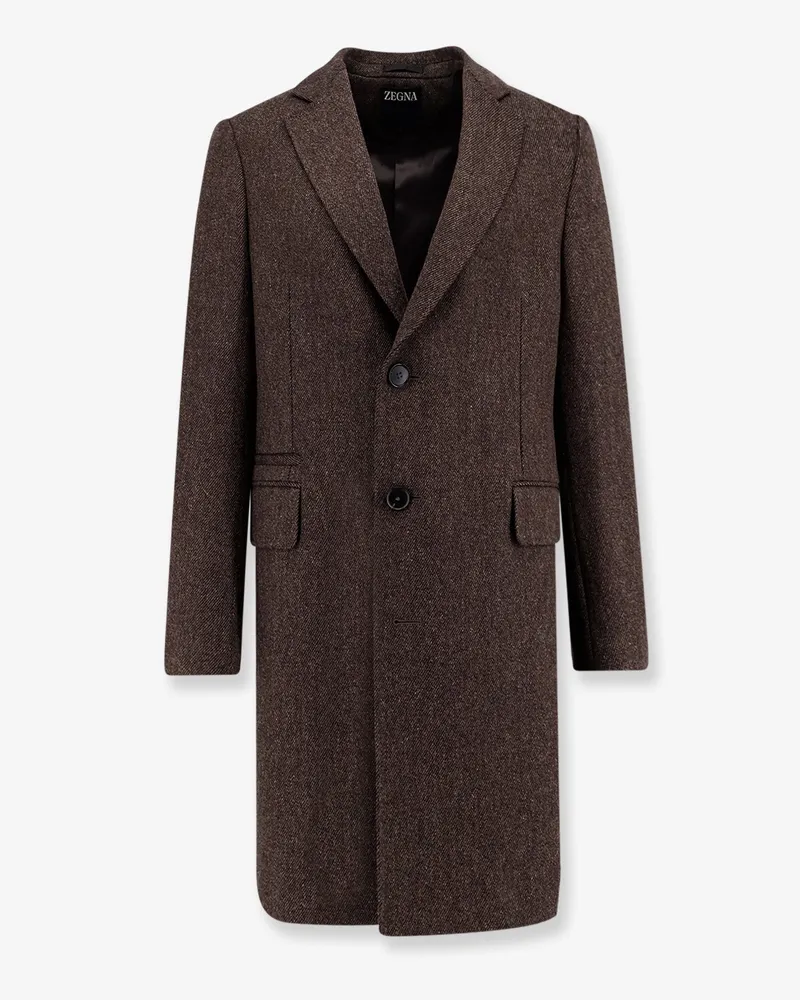 Ermenegildo Zegna Single-breasted wool coat -  - gender_Man Brown