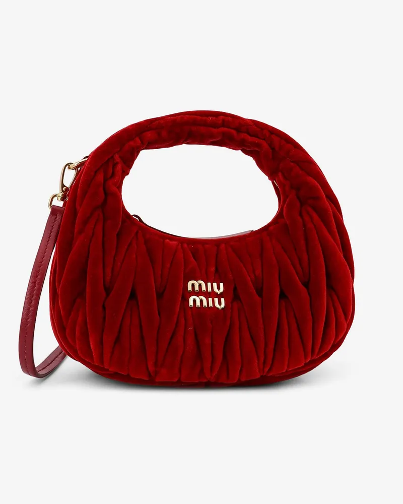 Miu Miu Wander matelassé velvet mini crossbody bag -  - gender_Woman Red