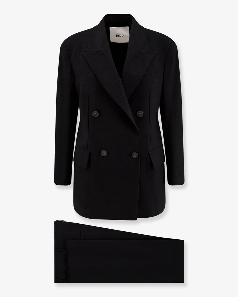 Hevò Rocchetta wool blend double-breasted suit -  - gender_Woman Black