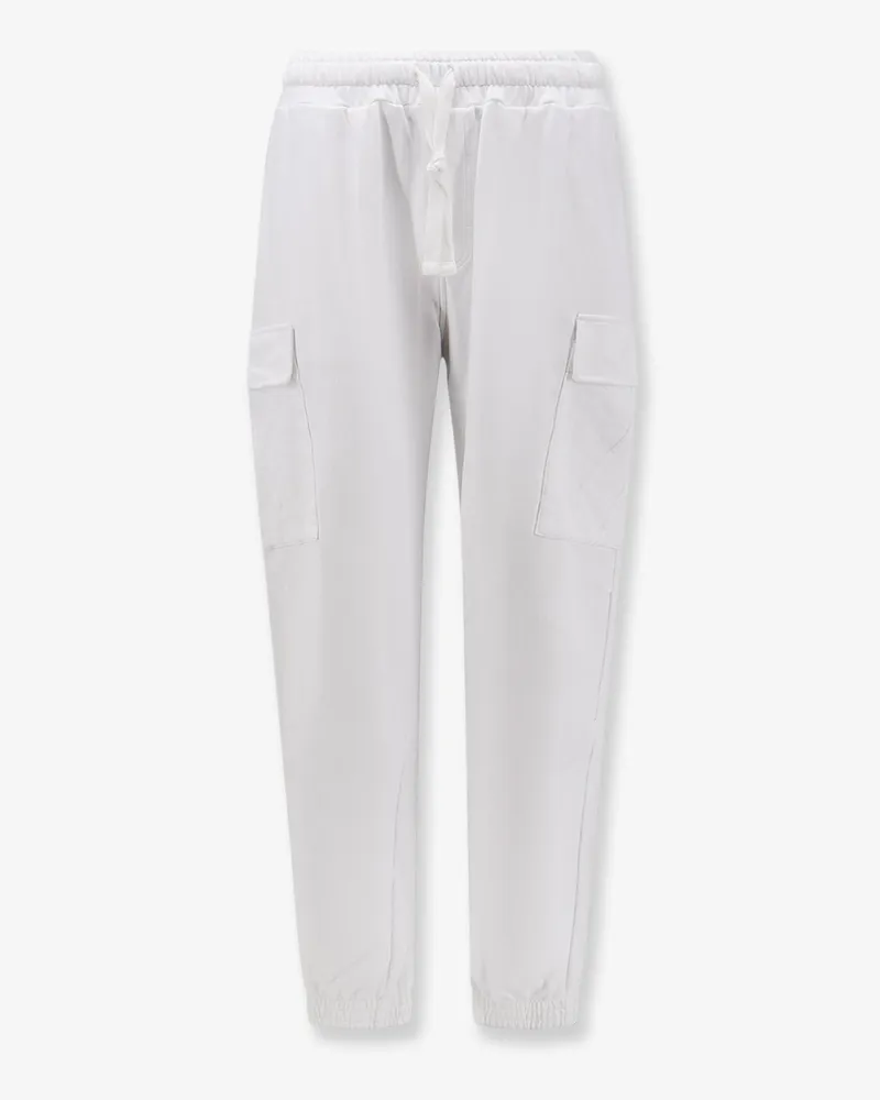 Dolce & Gabbana Cotton trousers with embroidered logo on the back -  - gender_Man White