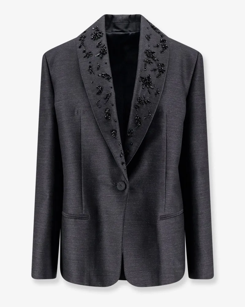 Alberta Ferretti Virgin wool and silk blazer -  - gender_Woman Grey