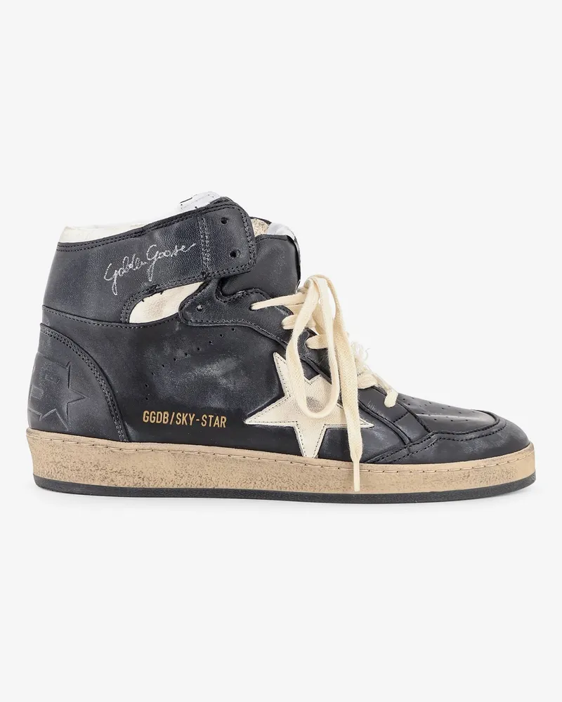 Golden Goose Sky Star sneakers in leather with a used effect -  - gender_Man Black