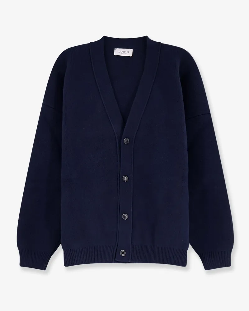 Laneus Ribbed knit cardigan -  - gender_Man Blue