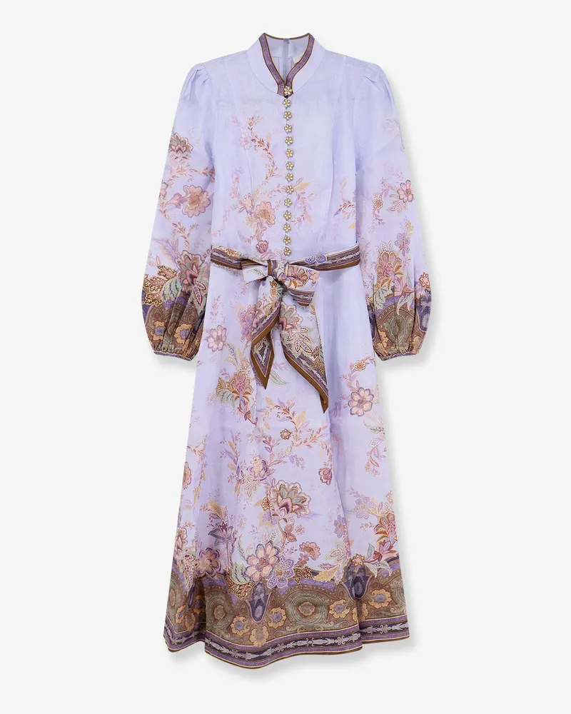 Zimmermann Luna Button linen dress -  - gender_Woman Purple