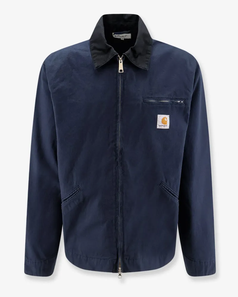 Carhartt WIP OG Detroit cotton jacket with logo patch on the front -  - gender_Man Blue