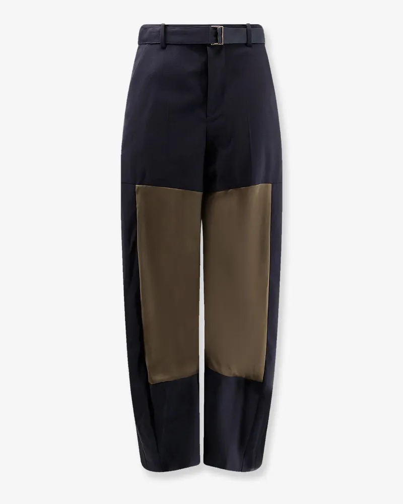Sacai Wool blend trousers with nylon inserts -  - gender_Woman Blue