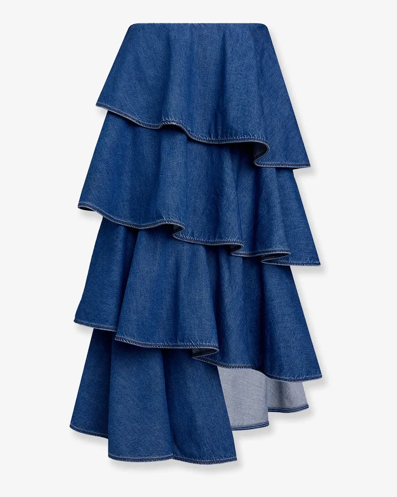 Alaïa Spiral denim skirt -  - gender_Woman Blue