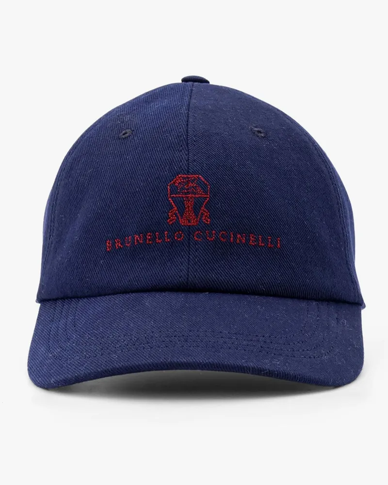 Brunello Cucinelli Peaked canvas hat -  - gender_Man Blue