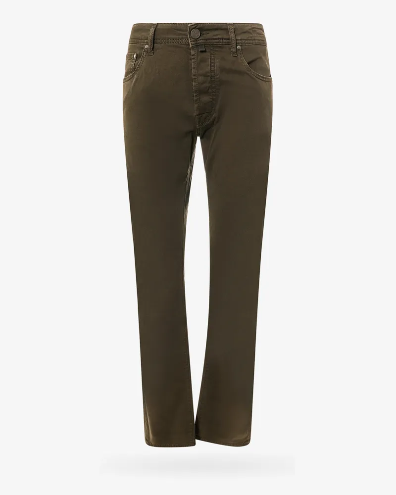 Jacob Cohën Regular slim fit cotton trouser with back pony-skin patch -  - gender_Man Brown