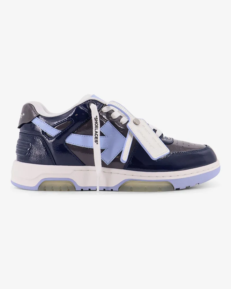 OFF-WHITE OOO Patent Lea low-top patent leather sneakers -  - gender_Man Blue