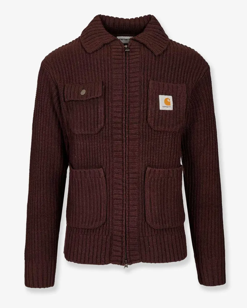 Carhartt WIP Chore Knit acrylic blend cardigan -  - gender_Man Brown