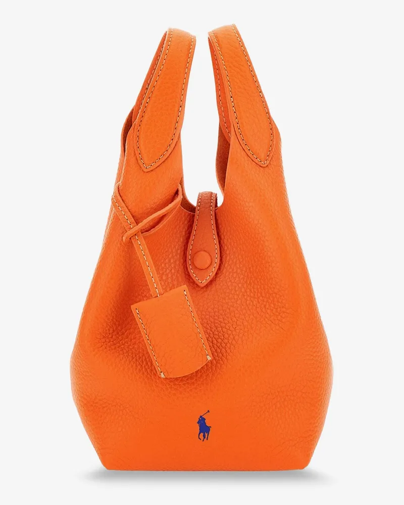 Ralph Lauren Leather crossbody bag with engraved logo -  - gender_Woman Orange
