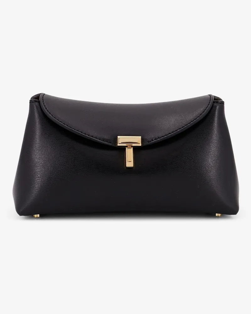 Totême Mini T-Lock leather clutch -  - gender_Woman Black