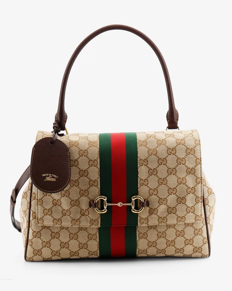 Gucci Paparazzo GG fabric handbag with Nastro Web detail -  - gender_Woman Beige