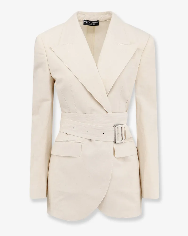 Dolce & Gabbana Taormina rustic canvas blazer -  - gender_Woman Beige