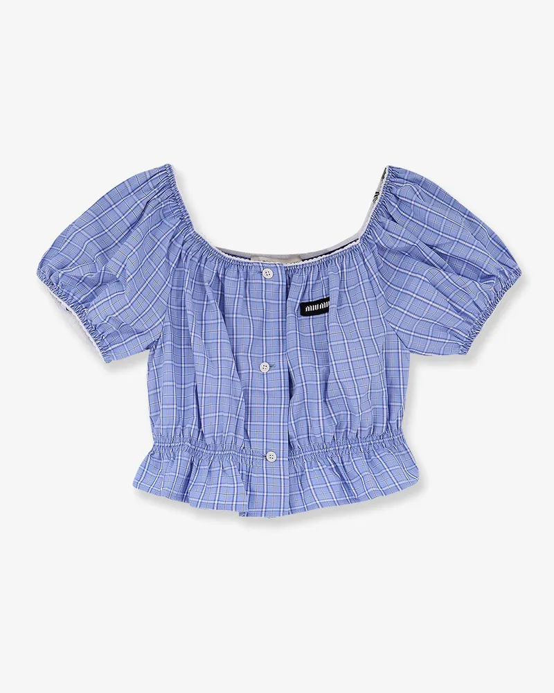 Miu Miu Striped cotton top -  - gender_Woman Blue