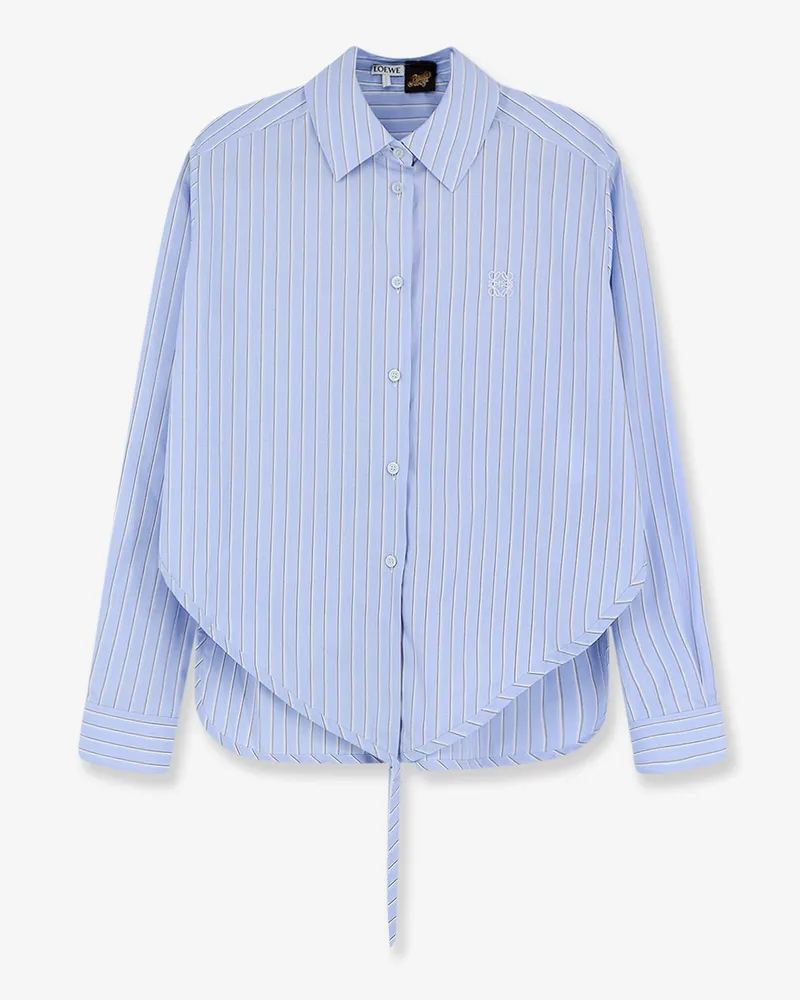 Loewe Paula's Ibiza - Pajamas striped cotton shirt -  - gender_Woman Blue