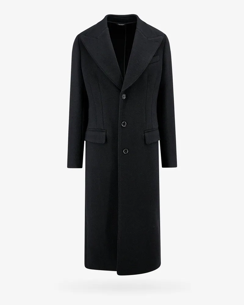 Dolce & Gabbana Virgin wool blend flared coat -  - gender_Man Black