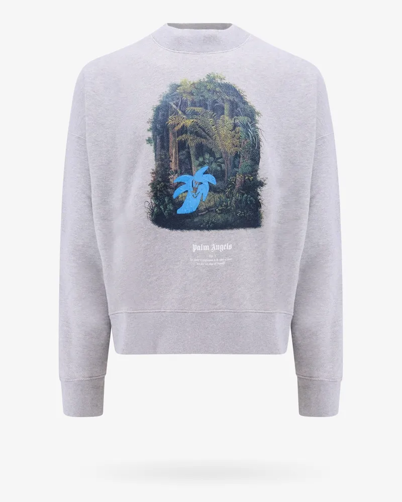 Palm Angels Organic cotton sweatshirt with hunting in the forest print -  - gender_Man Grey