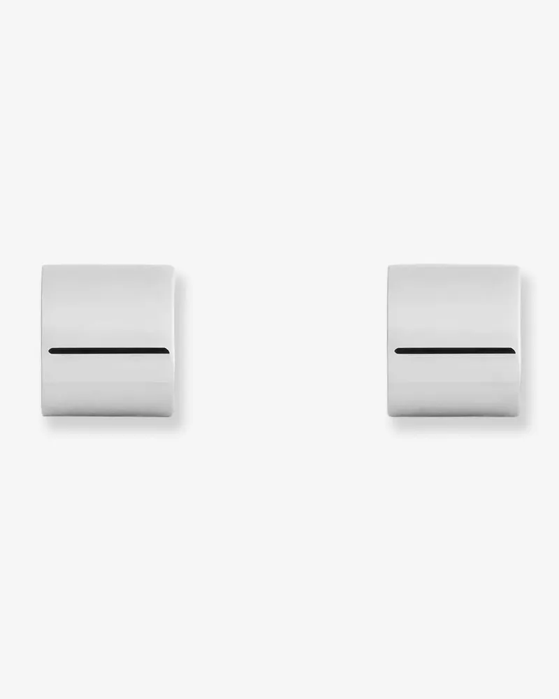 Totême Brass Huggie Earrings -  - gender_Woman Silver
