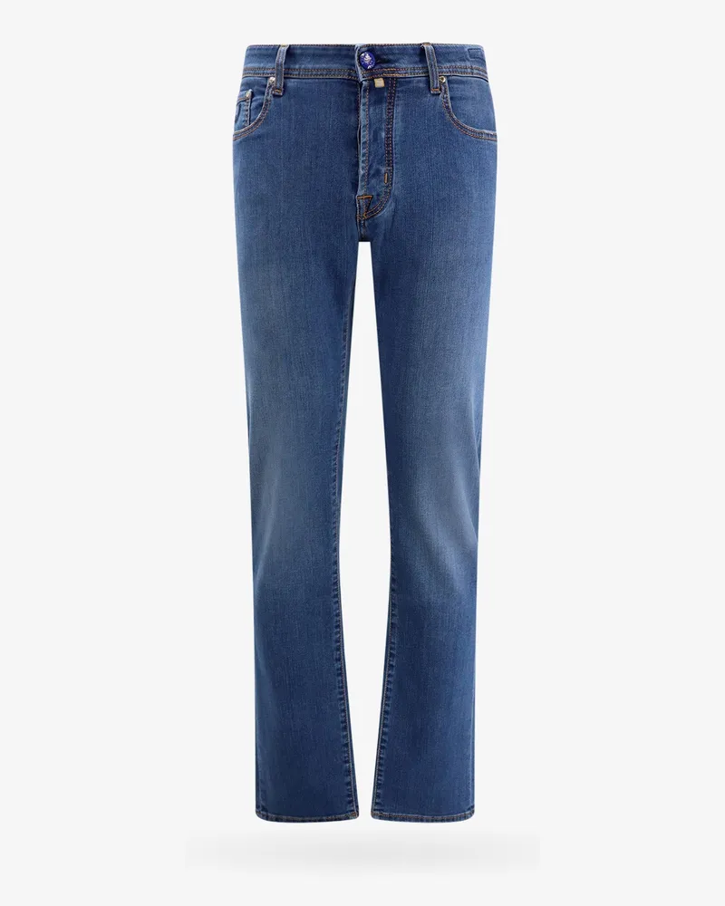 Jacob Cohën Slim stretch cotton jeans with back pony-skin patch -  - gender_Man Blue