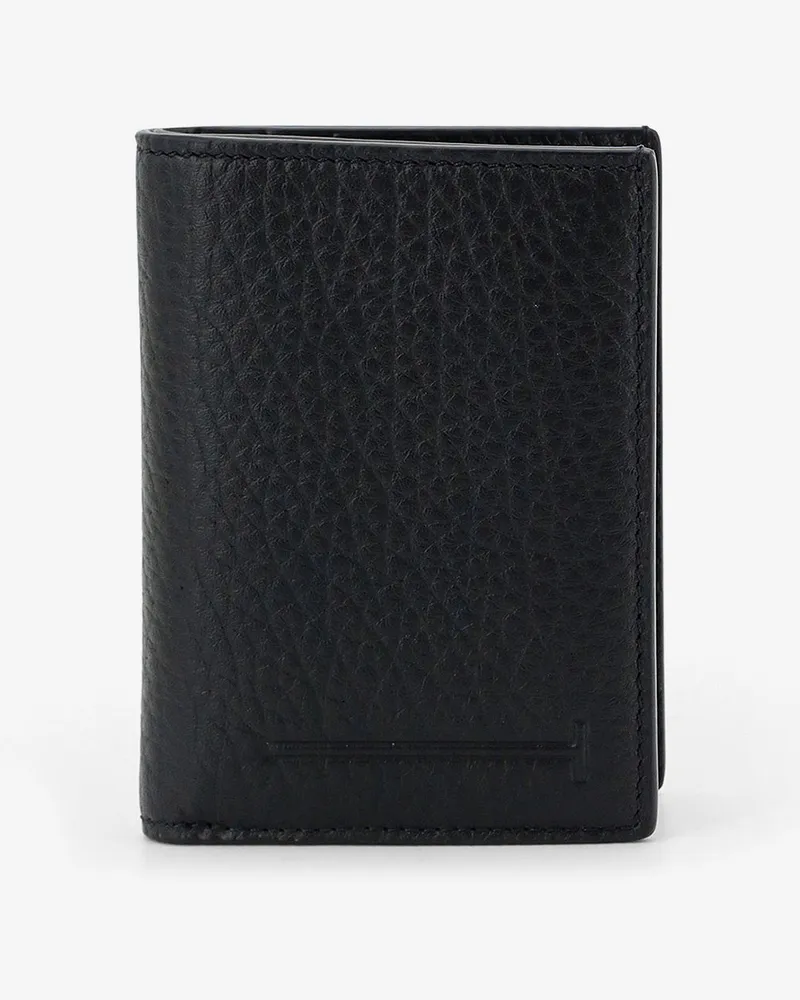 Tom Ford Leather card holder with embossed logo -  - gender_Man Black