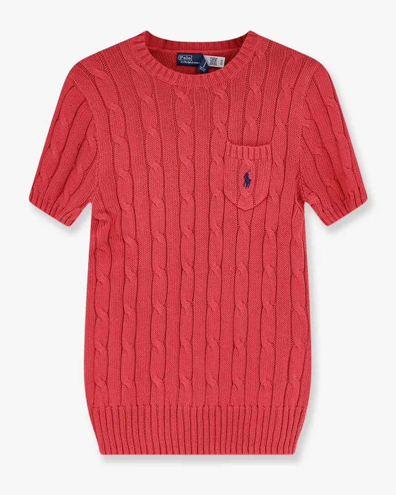 Ralph Lauren Cotton sweater with contrasting embroidered logo -  - gender_Woman Red