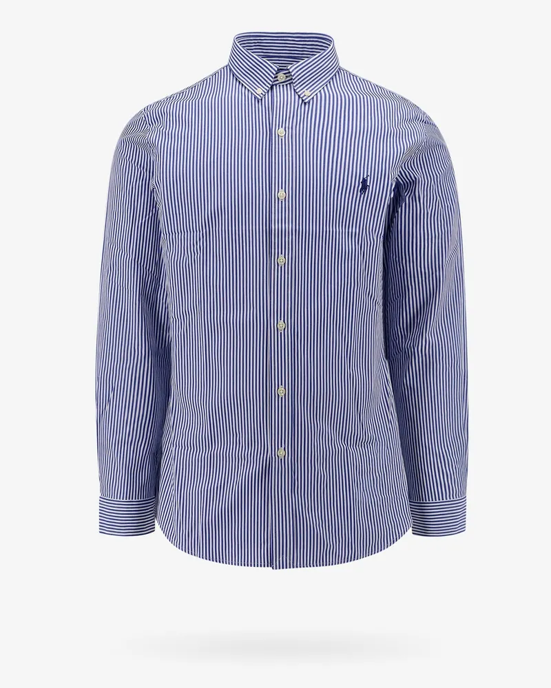 Ralph Lauren Striped stretch cotton shirt -  - gender_Man Blue