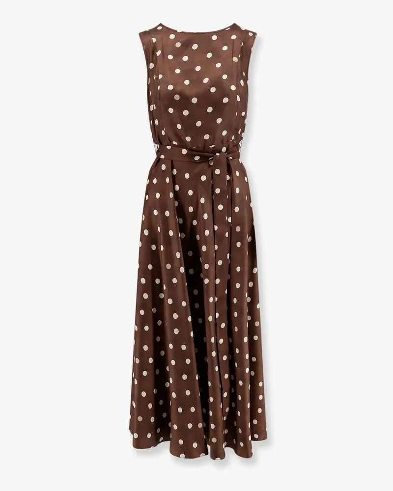 Max Mara Smmmartina polka-dots silk long dress -  - gender_Woman Brown