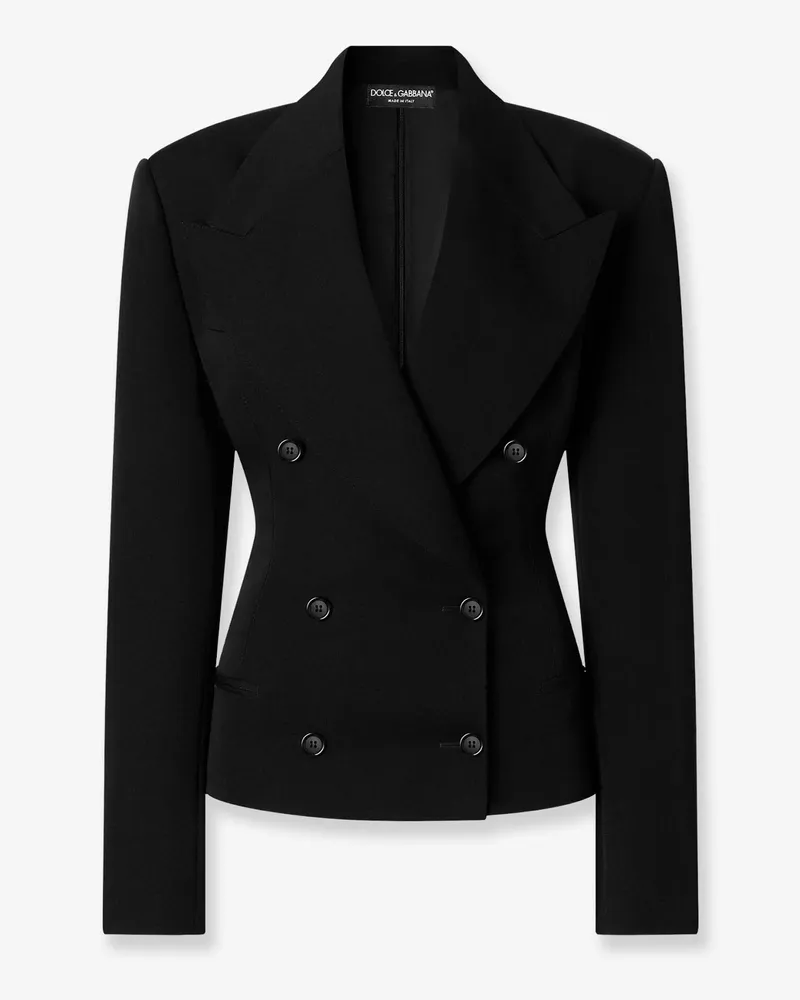 Dolce & Gabbana Double-breasted virgin wool gabardine blazer -  - gender_Woman Black