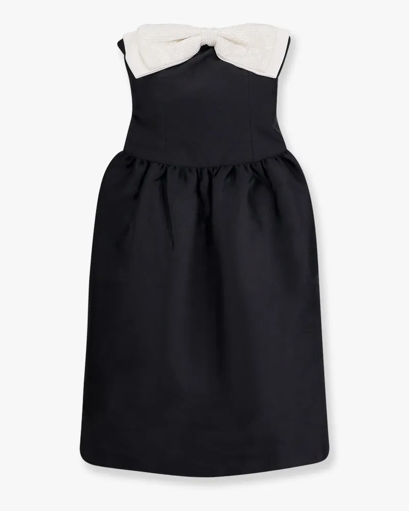 Self-Portrait Taffeta' décolleté dress with maxi bow -  - gender_Woman Black