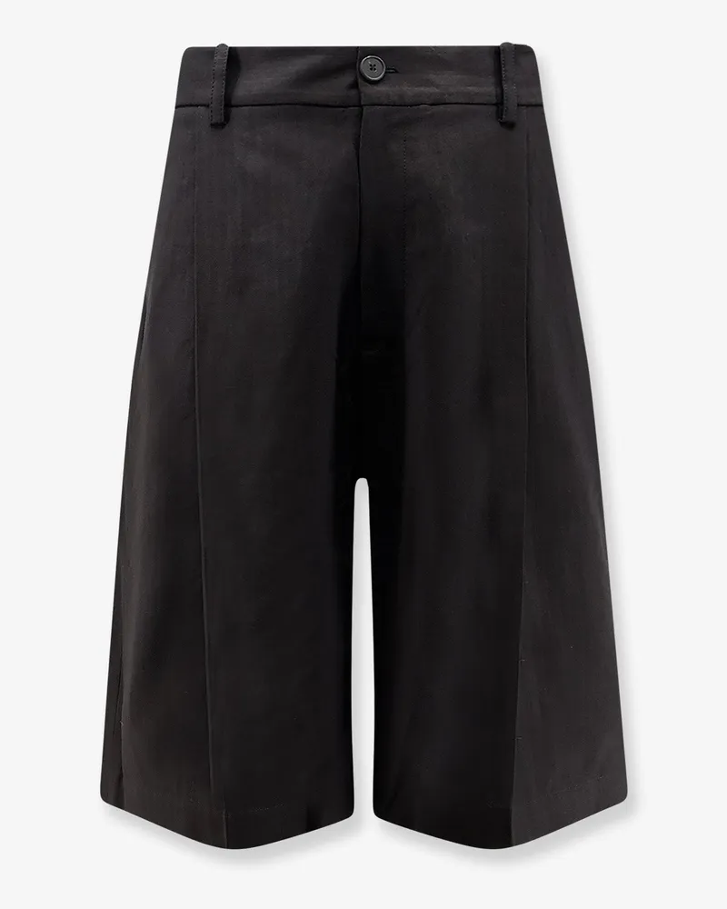 Studio Nicholson Cotton and linen bermuda shorts -  - gender_Man Black