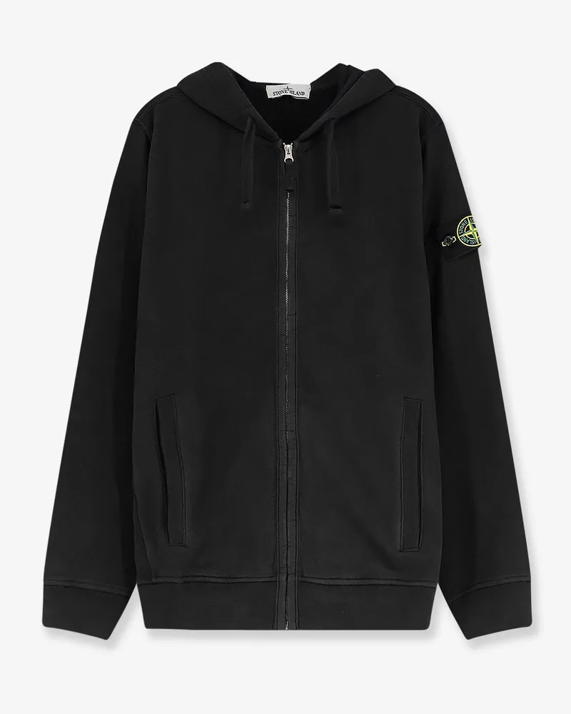 Stone Island Cotton sweatshirt with side logo patch -  - gender_Man Black
