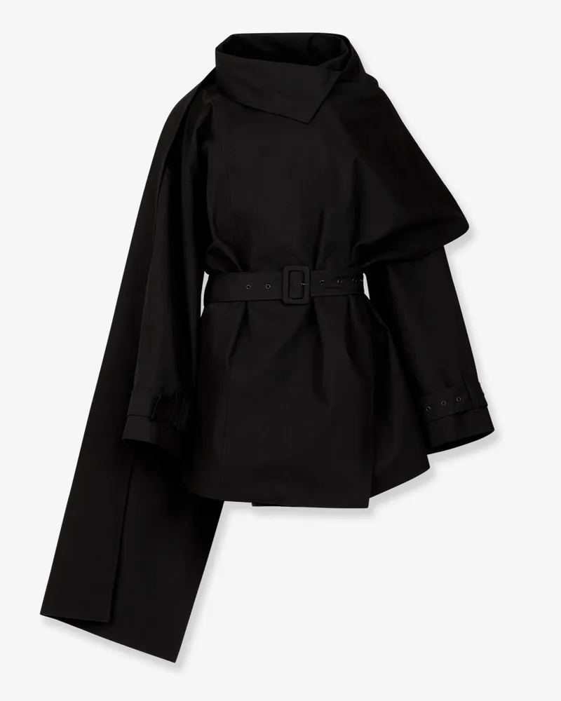 Entire Studios Mini Scarf cotton coat -  - gender_Woman Black