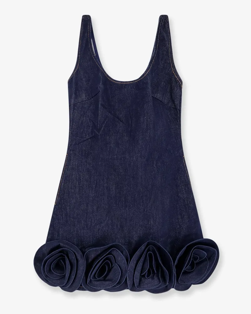 Self-Portrait Denim mini dress with 3D flowers -  - gender_Woman Blue