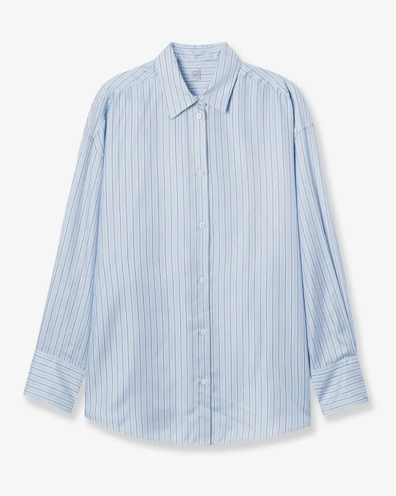 Totême Silk shirt with striped pattern -  - gender_Woman Blue